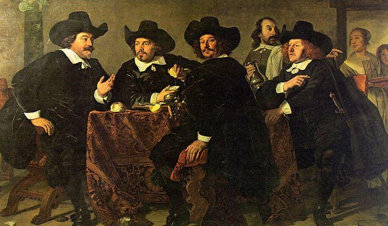 Four aldermen of the Kloveniersdoelen in Amsterdam, Bartholomeus van der Helst